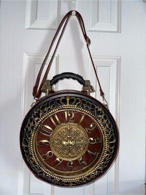 Large Clock Purse With Adjustable Strap